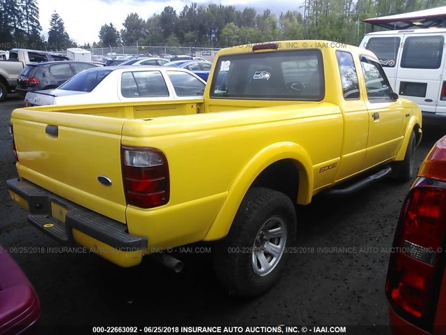 1FTYR14UX2PA87928 - 2002 FORD RANGER SUPER CAB YELLOW photo 4