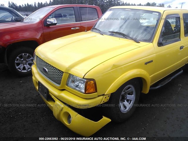 1FTYR14UX2PA87928 - 2002 FORD RANGER SUPER CAB YELLOW photo 6