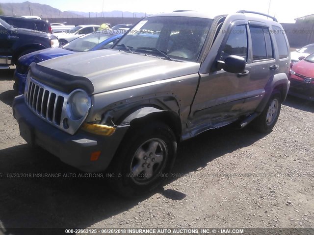 1J4GL48K76W286027 - 2006 JEEP LIBERTY SPORT GRAY photo 2