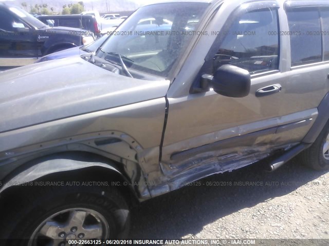 1J4GL48K76W286027 - 2006 JEEP LIBERTY SPORT GRAY photo 6