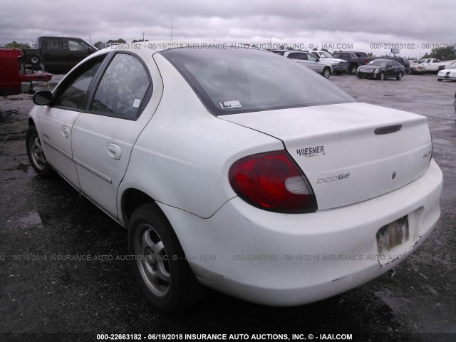 1B3ES46C3YD856973 - 2000 DODGE NEON ES WHITE photo 3