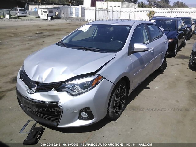 5YFBURHE6GP501847 - 2016 TOYOTA COROLLA L/LE/LE PLS/PRM/S/S PLS SILVER photo 2