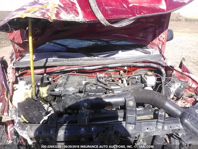 1N6BD06T76C468889 - 2006 NISSAN FRONTIER KING CAB XE RED photo 10