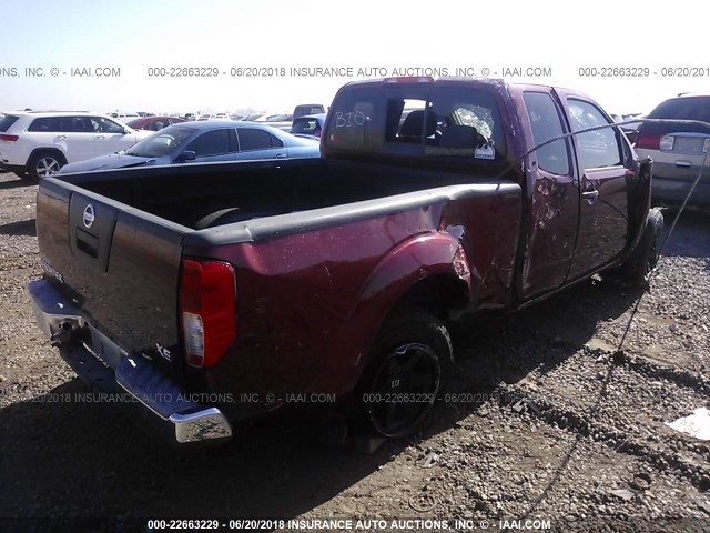 1N6BD06T76C468889 - 2006 NISSAN FRONTIER KING CAB XE RED photo 4
