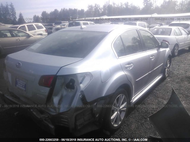 4S3BMBL64E3012960 - 2014 SUBARU LEGACY 2.5I LIMITED SILVER photo 4