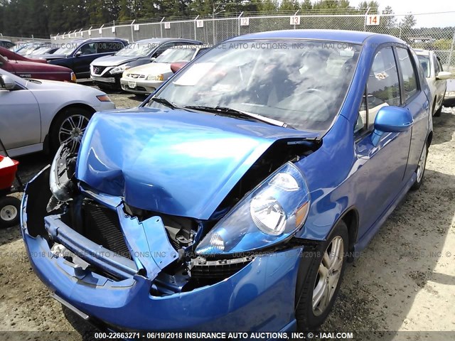 JHMGD38637S018597 - 2007 HONDA FIT S BLUE photo 2