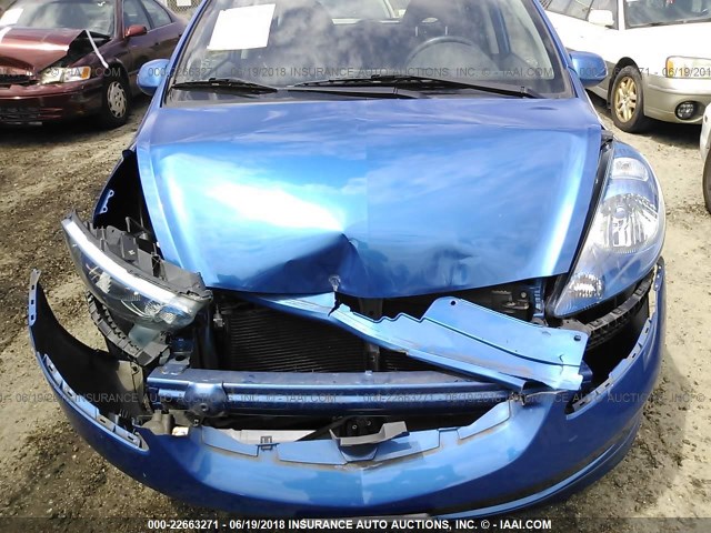 JHMGD38637S018597 - 2007 HONDA FIT S BLUE photo 6