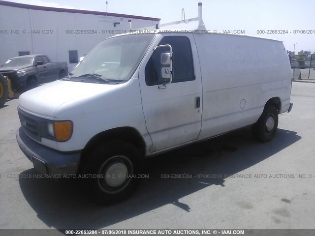 1FTNE24253HA66614 - 2003 FORD ECONOLINE E250 VAN WHITE photo 2