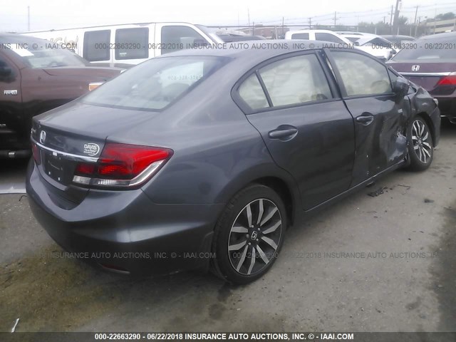 19XFB2F90FE255768 - 2015 HONDA CIVIC EXL GRAY photo 4