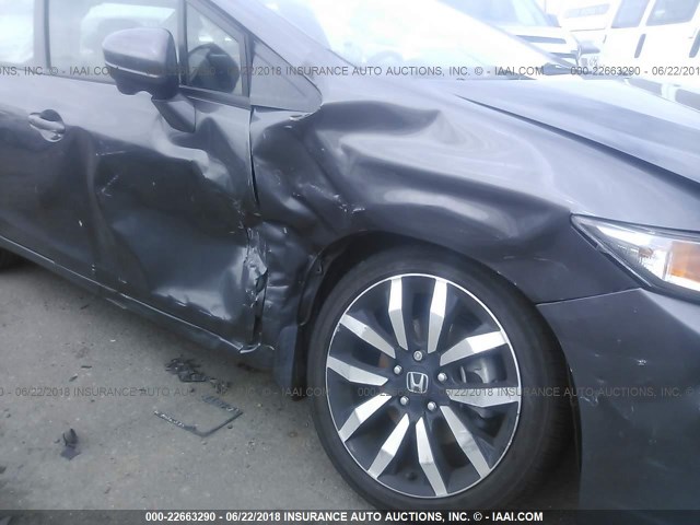 19XFB2F90FE255768 - 2015 HONDA CIVIC EXL GRAY photo 6