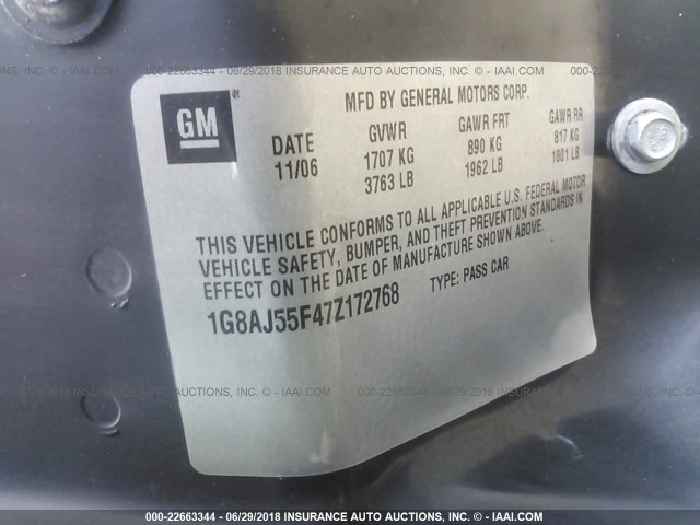 1G8AJ55F47Z172768 - 2007 SATURN ION LEVEL 2 Tünd qırmızı foto 9