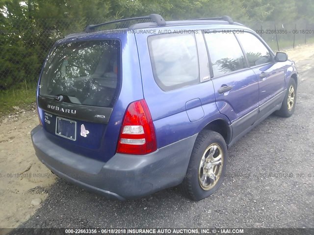 JF1SG63664H727826 - 2004 SUBARU FORESTER 2.5X BLUE photo 4