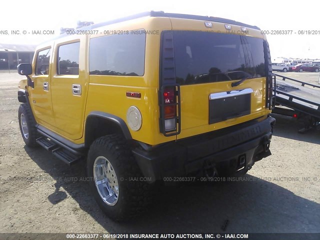 5GRGN23U43H118227 - 2003 HUMMER H2 YELLOW photo 3