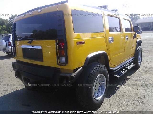 5GRGN23U43H118227 - 2003 HUMMER H2 YELLOW photo 4