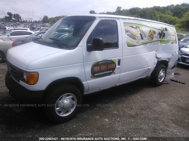 1FTNE14W37DA71434 - 2007 FORD ECONOLINE E150 VAN WHITE photo 2