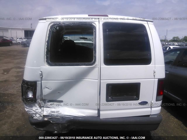 1FTNE14W37DA71434 - 2007 FORD ECONOLINE E150 VAN WHITE photo 6