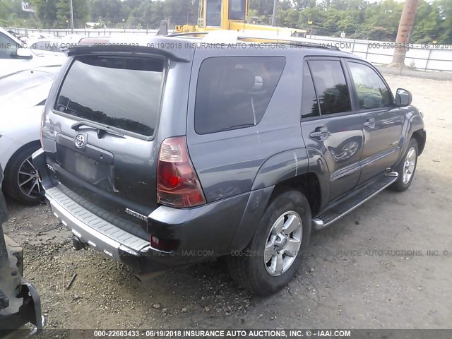 JTEZT17R530010175 - 2003 TOYOTA 4RUNNER LIMITED GRAY photo 4