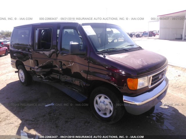 1FBNE31L37DA72917 - 2007 FORD ECONOLINE E350 SUPER DUTY WAGON MAROON photo 1