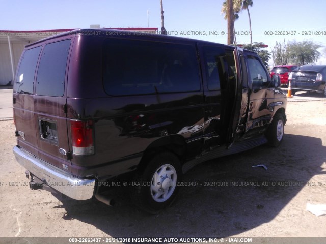 1FBNE31L37DA72917 - 2007 FORD ECONOLINE E350 SUPER DUTY WAGON MAROON photo 4