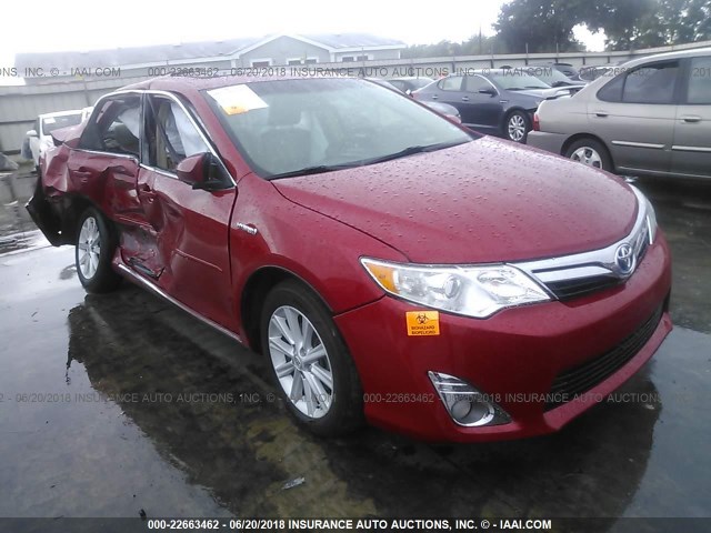 4T1BD1FK8CU039780 - 2012 TOYOTA CAMRY HYBRID/LE/XLE RED photo 1