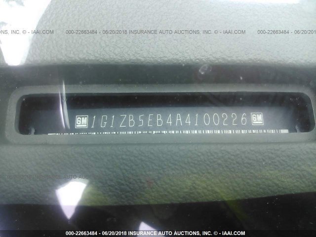 1G1ZB5EB4A4100226 - 2010 CHEVROLET MALIBU LS BLACK photo 9