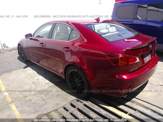 JTHBE5C29A5024319 - 2010 LEXUS IS 350 RED photo 3