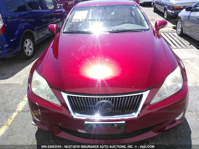 JTHBE5C29A5024319 - 2010 LEXUS IS 350 RED photo 6