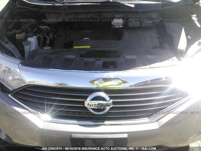 JN8AE2KP7B9009812 - 2011 NISSAN QUEST S/SV/SL/LE SILVER photo 10