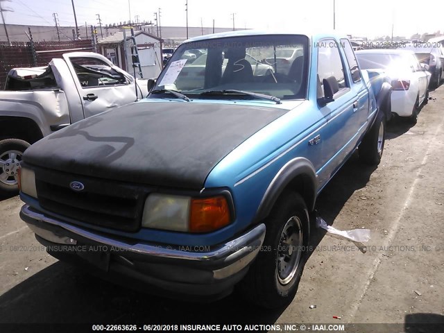 1FTDR15X7PPA39365 - 1993 FORD RANGER SUPER CAB BLUE photo 2