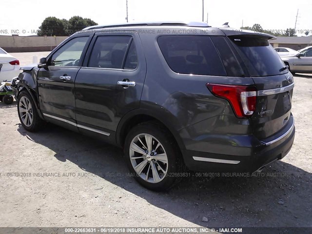 1FM5K8F85JGA26397 - 2018 FORD EXPLORER LIMITED ნაცრისფერი ფოტო 3