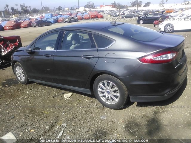 3FA6P0G76FR225692 - 2015 FORD FUSION S GRAY photo 3