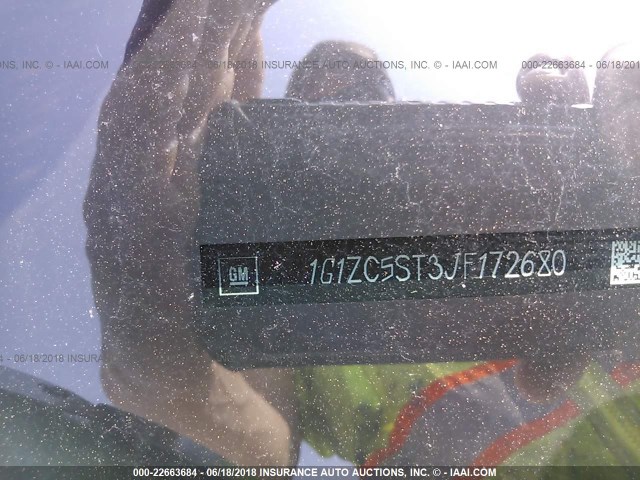 1G1ZC5ST3JF172680 - 2018 CHEVROLET MALIBU LS Ağ foto 9