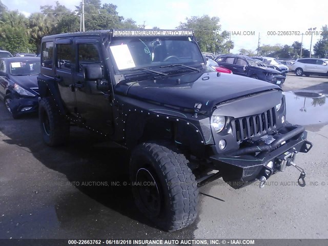 1C4BJWDG1FL591169 - 2015 JEEP WRANGLER UNLIMITE SPORT BLACK photo 1