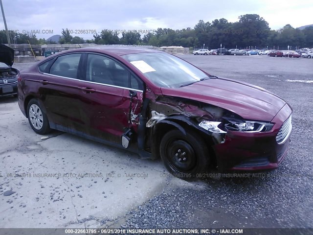 3FA6P0G78DR161054 - 2013 FORD FUSION S MAROON photo 1