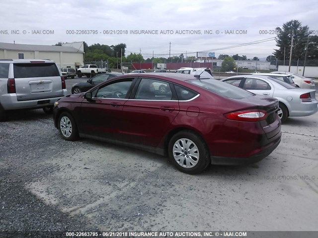 3FA6P0G78DR161054 - 2013 FORD FUSION S MAROON photo 3