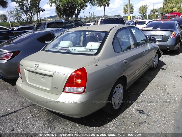 KMHDN45D91U127289 - 2001 HYUNDAI ELANTRA GLS/GT GOLD photo 4