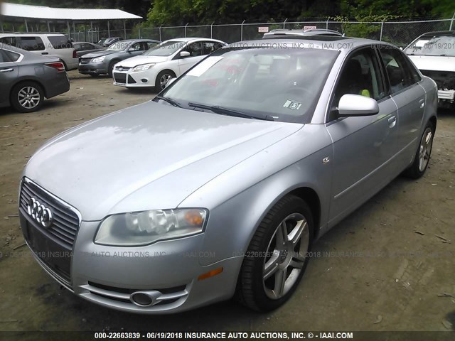 WAUDF78E77A021017 - 2007 AUDI A4 2.0T QUATTRO SILVER photo 2