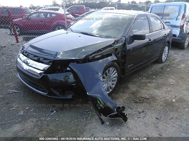 3FADP0L38AR305336 - 2010 FORD FUSION HYBRID BLACK photo 2