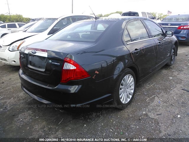 3FADP0L38AR305336 - 2010 FORD FUSION HYBRID BLACK photo 4