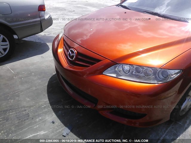 1YVHP80D555M07834 - 2005 MAZDA 6 S ORANGE photo 6