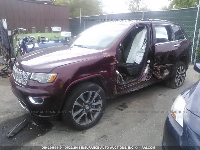 1C4RJFCGXHC755196 - 2017 JEEP GRAND CHEROKEE OVERLAND BURGUNDY photo 2