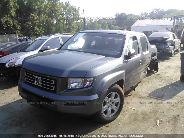 2HJYK16567H507251 - 2007 HONDA RIDGELINE RTL GRAY photo 2