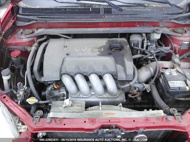 2T1KY38E23C011062 - 2003 TOYOTA COROLLA MATRIX XRS RED photo 10