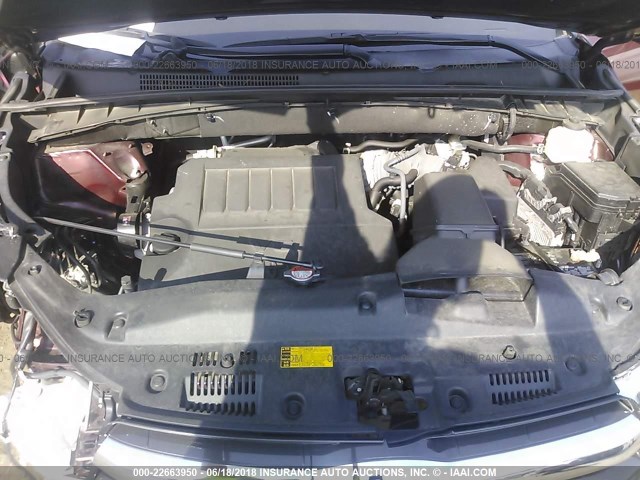 5TDJKRFH7GS267286 - 2016 TOYOTA HIGHLANDER XLE Բորդո լուսանկար 10