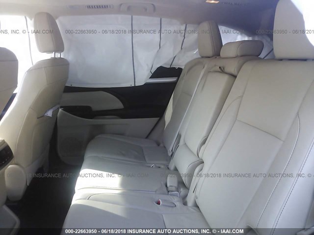 5TDJKRFH7GS267286 - 2016 TOYOTA HIGHLANDER XLE Բորդո լուսանկար 8