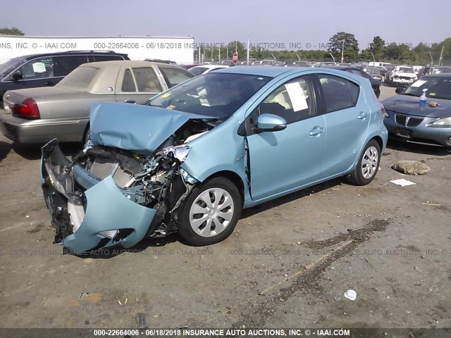 JTDKDTB37D1058211 - 2013 TOYOTA PRIUS C TEAL photo 2