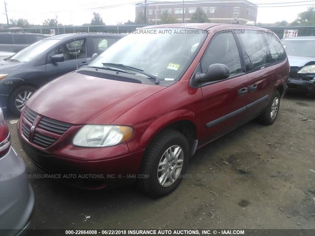 1D4GP24R36B593206 - 2006 DODGE GRAND CARAVAN SE BURGUNDY photo 2