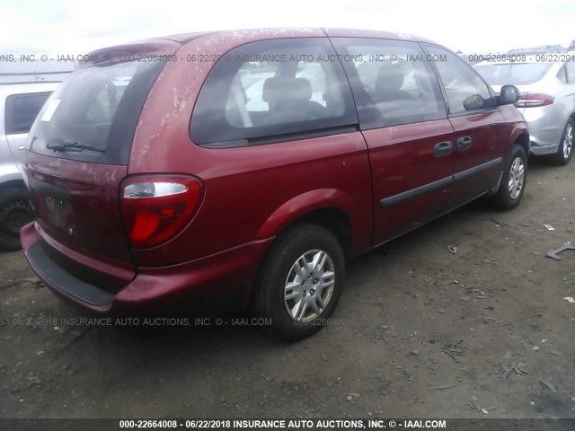 1D4GP24R36B593206 - 2006 DODGE GRAND CARAVAN SE BURGUNDY photo 4