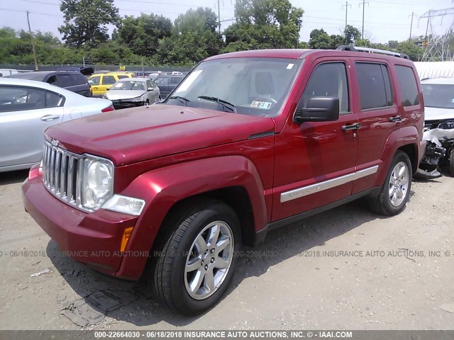 1J8GN58K38W192941 - 2008 JEEP LIBERTY LIMITED RED photo 2