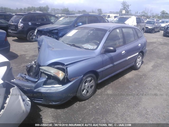 KNADC165956246676 - 2005 KIA RIO CINCO BLUE photo 2